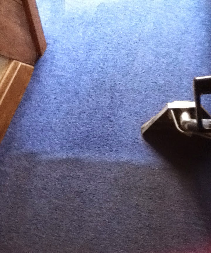 Our Hot Water Extraction wand on a blue carpet